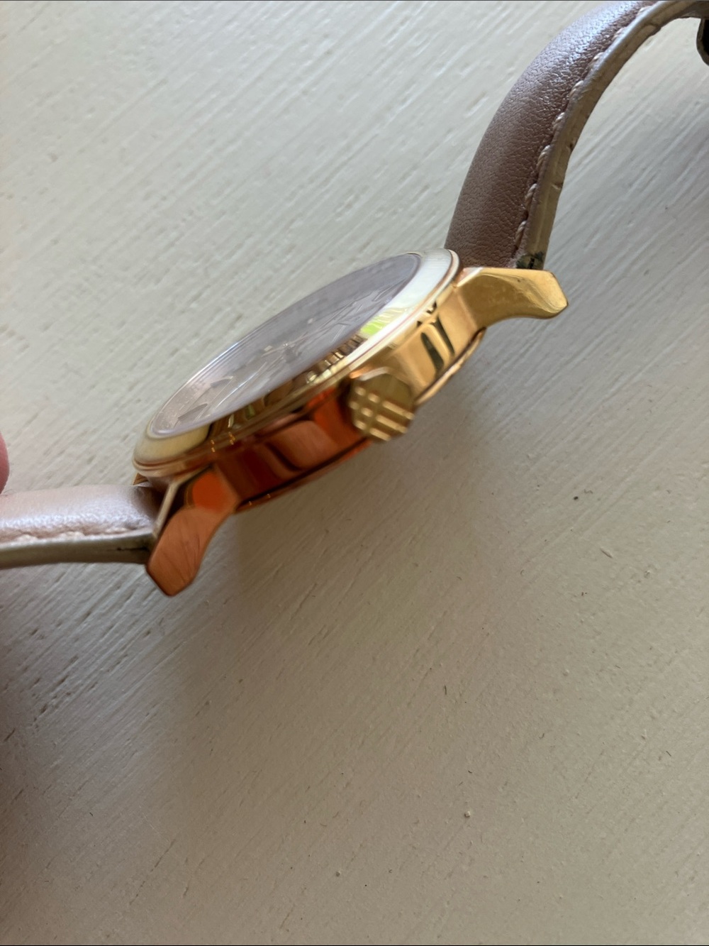 Burberry The City Tan Leather Strap Watch w/ Rose Gold Face & Gold Case- EUC - Picture 5 of 11